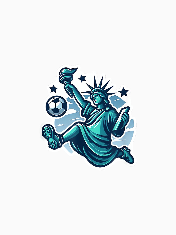 New York Statue Of Liberty Playing Soccer by MollyLYork