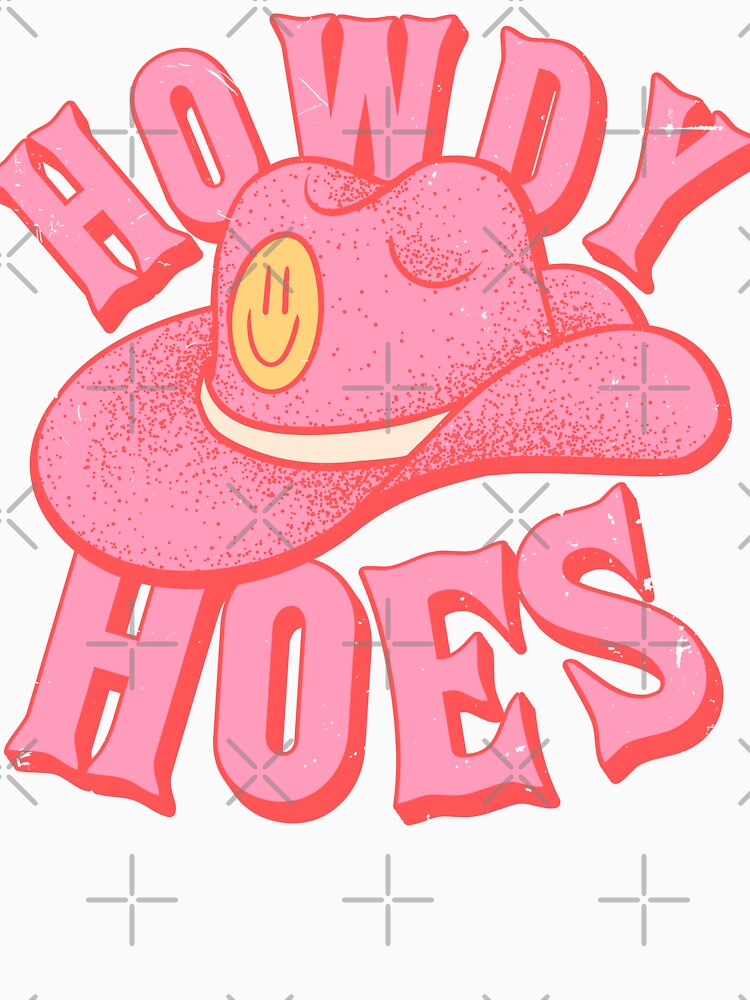 Howdy Hoes | Pink Cowboy Cowgirl Rodeo Hat Preppy Aesthetic | MEME HOWDY Y'ALL | White Background by PEARROT