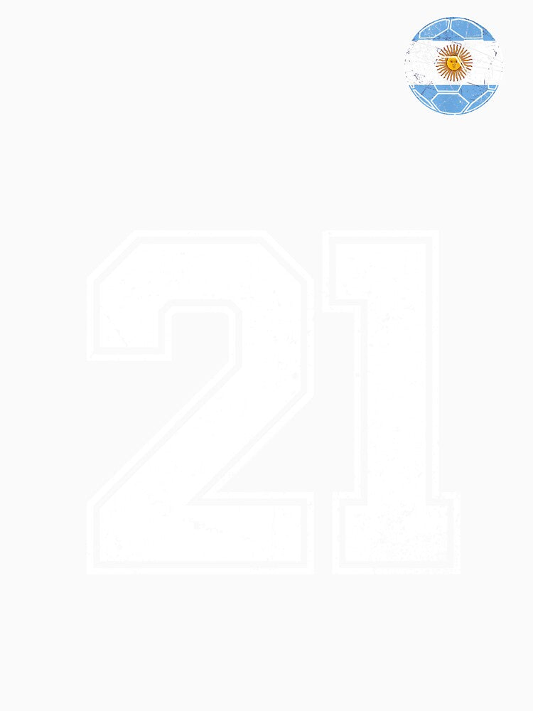Number 21 Argentina Flag Football Fan by RoyesButler