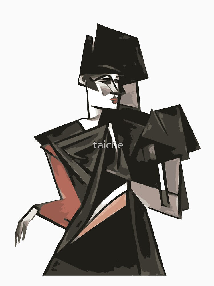 Goth Girl Dancing Geometric Abstract Art Cut Out by taiche