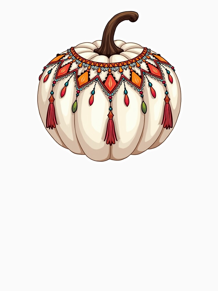 Boho White Pumpkin with Tassles by ArtfullyRooted