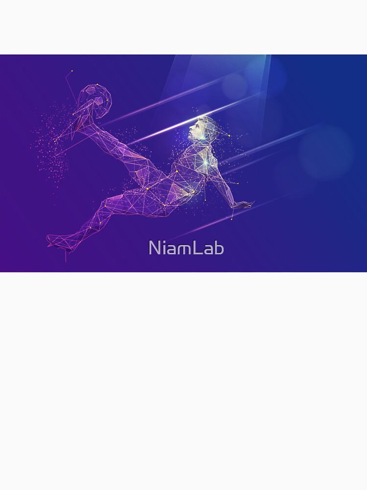 world cup 2026 sport science technology, polygonal football player with futuristic element by NiamLab