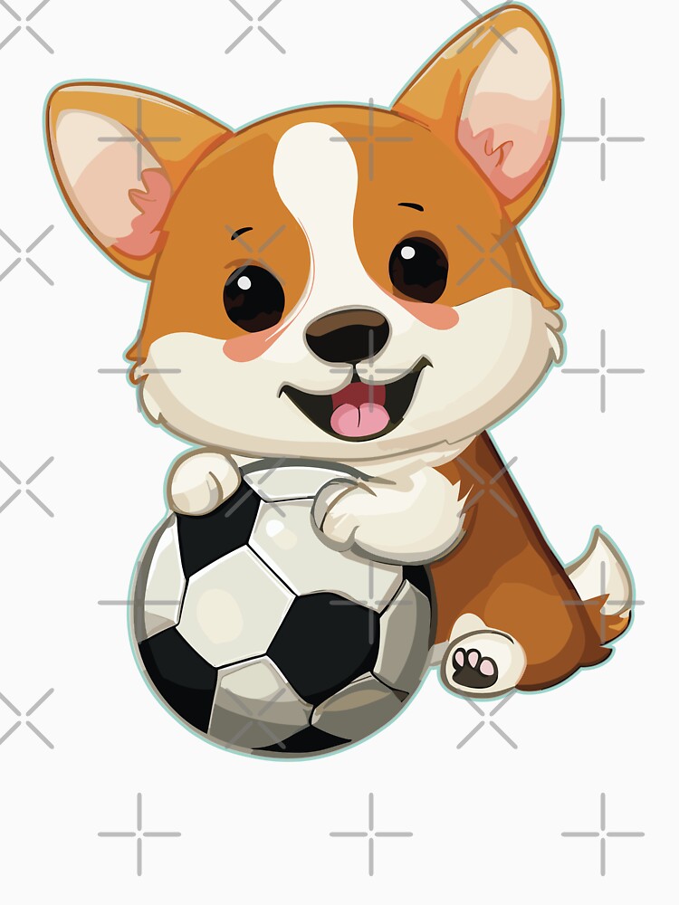 Corgi Dog with Soccer Ball by Numero14