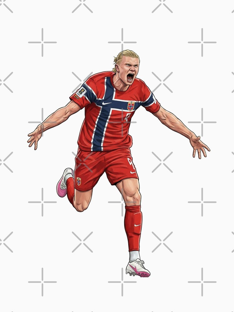 Erling Haaland Inspired Football Fan Artwork by Mialunaa