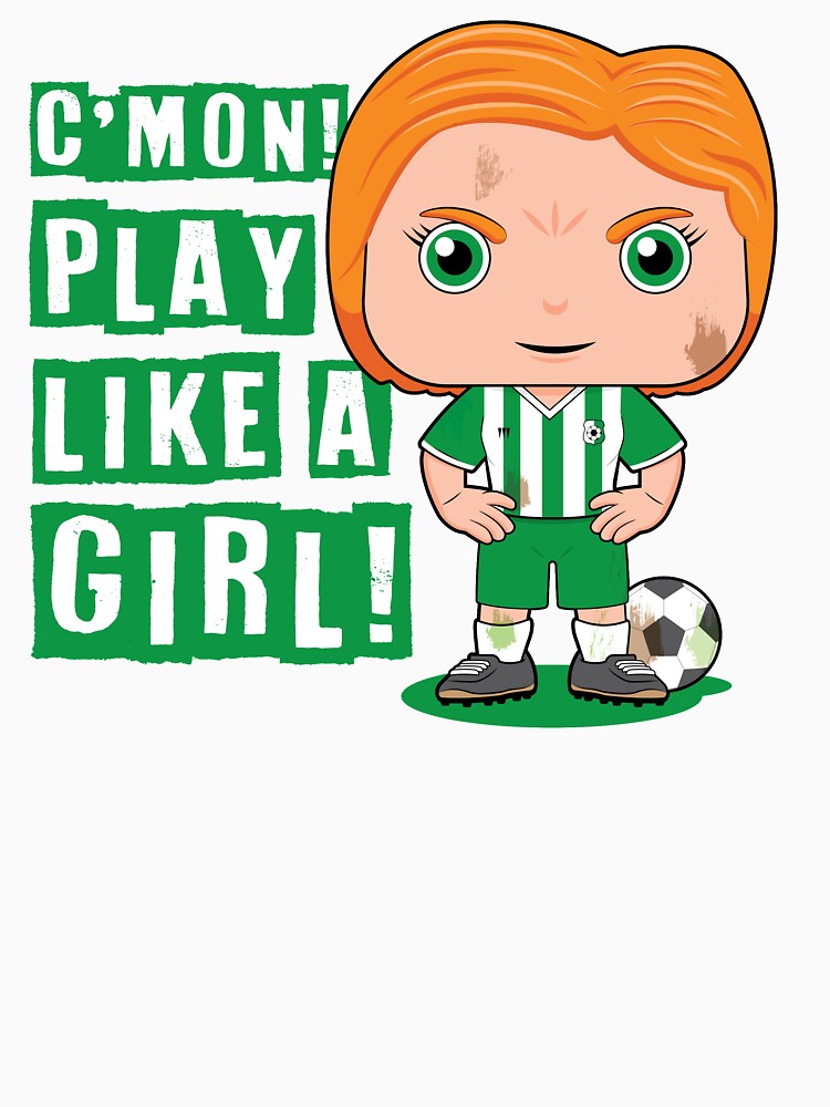 C'mon! Play like a girl - kids soccer design by essjaydesigns