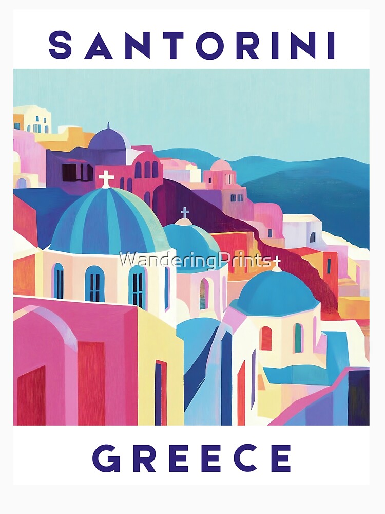 Santorini, Greece - Aegean Glow by WanderingPrints