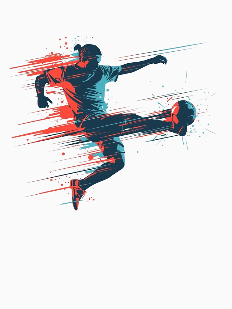 Dynamic Abstract Soccer Player Motion Art by PMTaurus