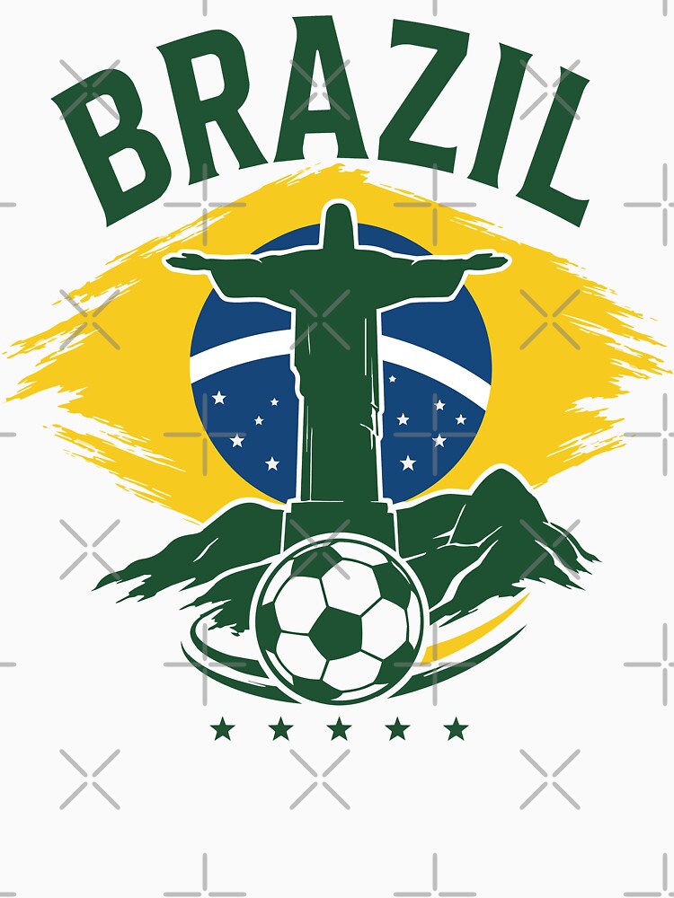 Brazil Team Soccer with Christ the Redeemer | Brazilian Futbol by pixiedustpaint