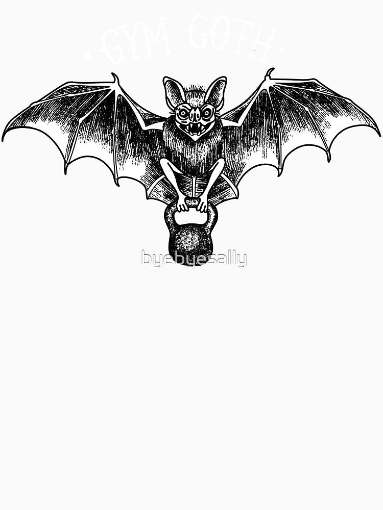 Gym Goth Bat (Black BG) by byebyesally