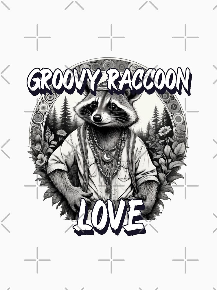 Hippie Raccoon in pen and ink by EmeraldCauldren