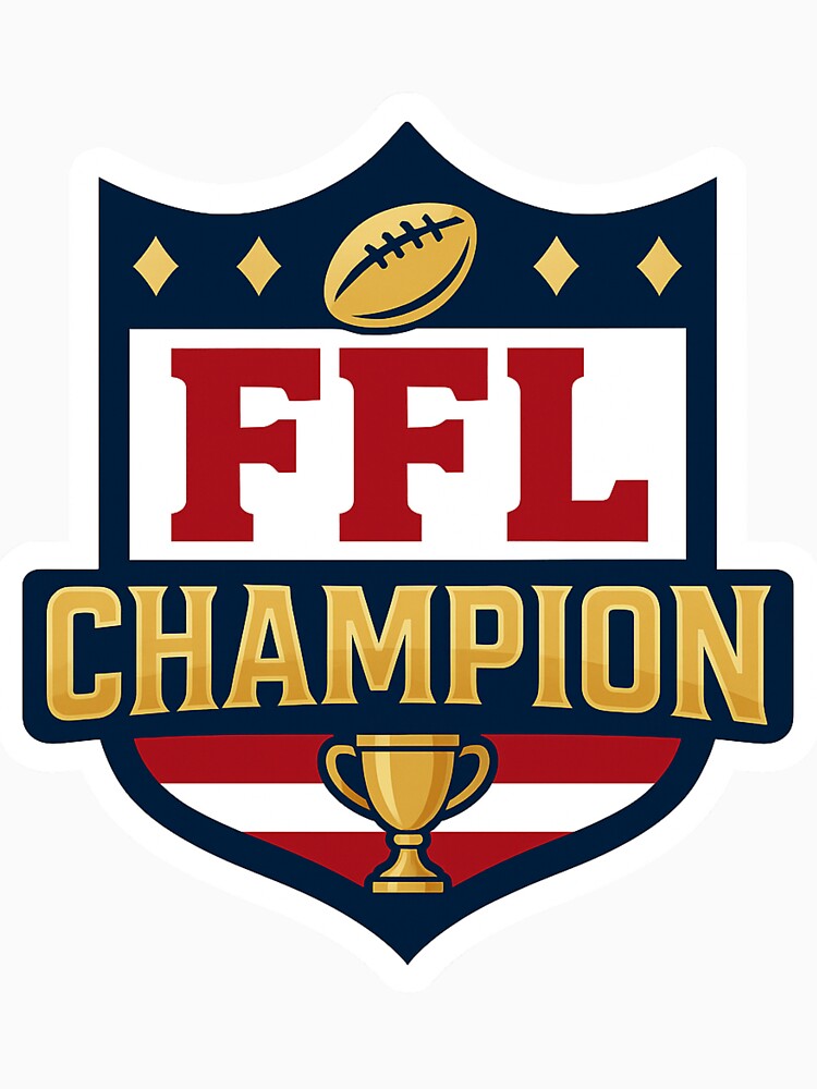 Fantasy Football Champion Sticker | FFL League Winner Trophy Gift Logo by CoachEkong