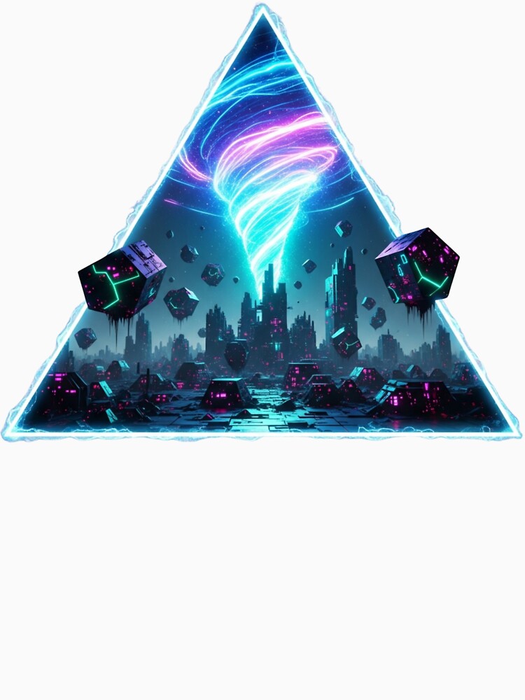 Neon Triangle Cyberpunk City – Sci‑Fantasy Portal Vortex by Dzblack
