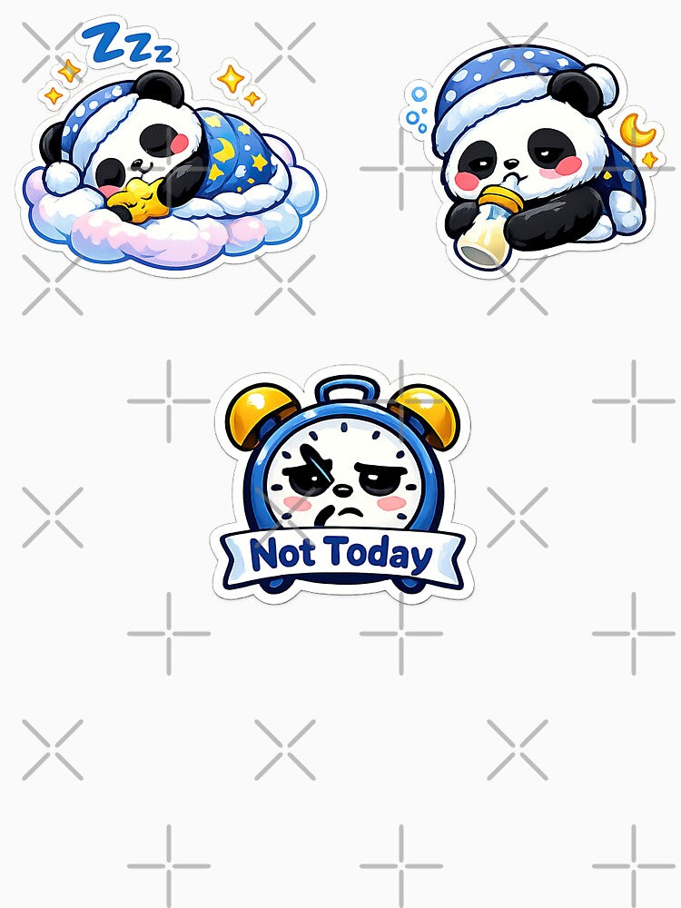 Cute Kawaii Panda Set, Cute Kawaii Sleeping Panda by graphic-genie