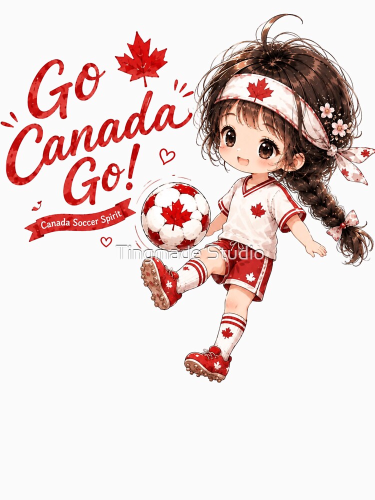 Go Canada Go! Cute Soccer Girl Tinia Fan Art by Tingmade Studio