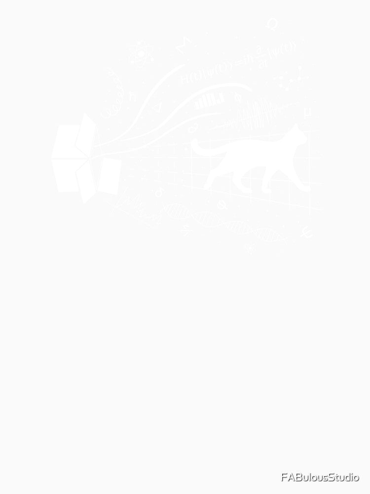 Schrödinger's cat, outside the box, quantum mechanics elements by FABulousStudio