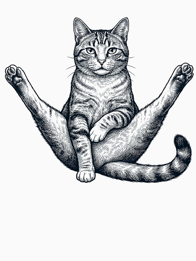 Funny Cat Yoga Pose Animal Lover Meme by DoodleTortle