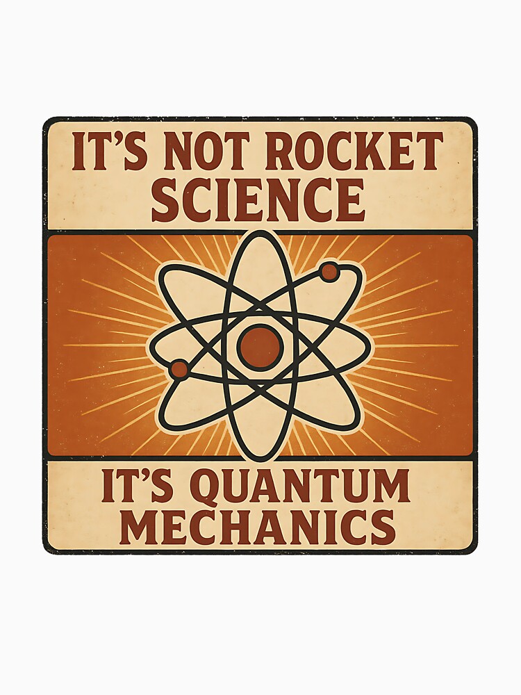 Funny Quantum Mechanics Not Rocket Science Retro Design by Ambient Mind Design