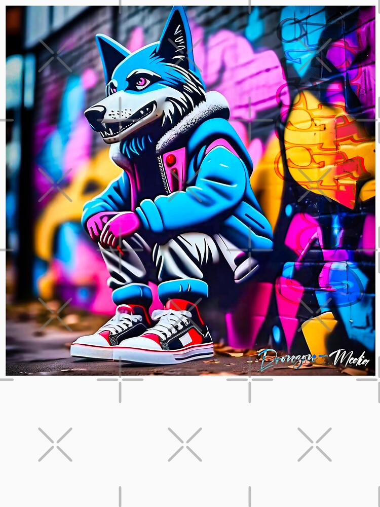 Urban graffiti street art Wolf by Drone-tees