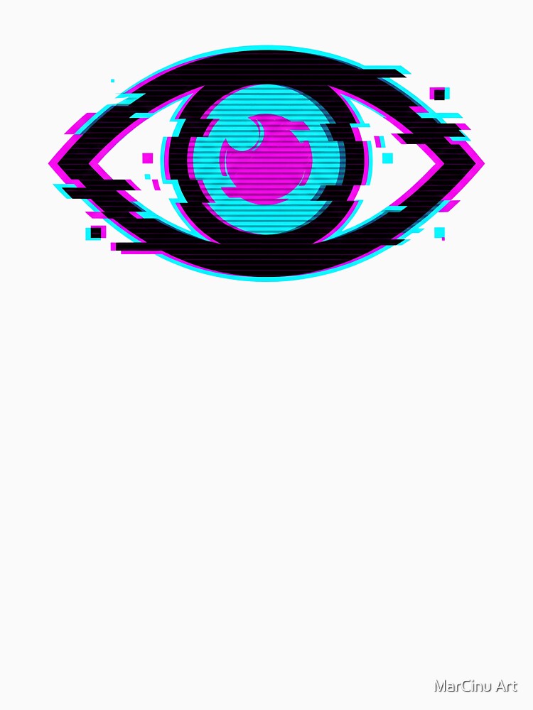Cyberpunk Glitch Eye Neon Surveillance 2026 by MarCinu Art