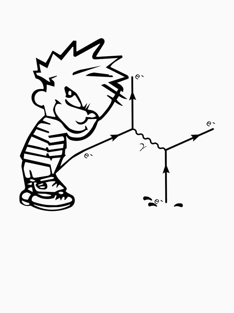 Peeing Calvin Feynman Diagram by melinacris