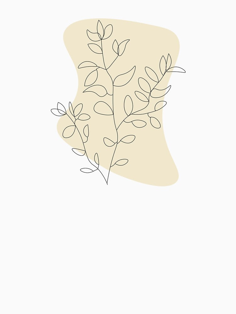 Minimalist Cream Leafy Branch Plant by GoodJobLola
