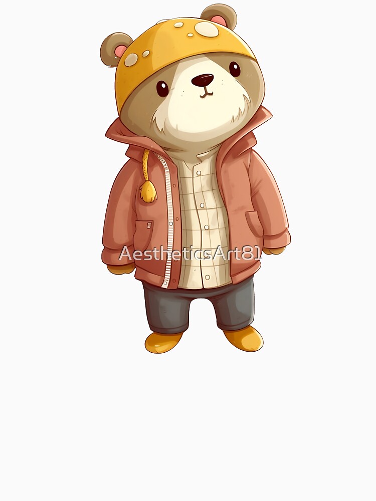 A cute teddy bear wearing street fashion by AestheticsArt81