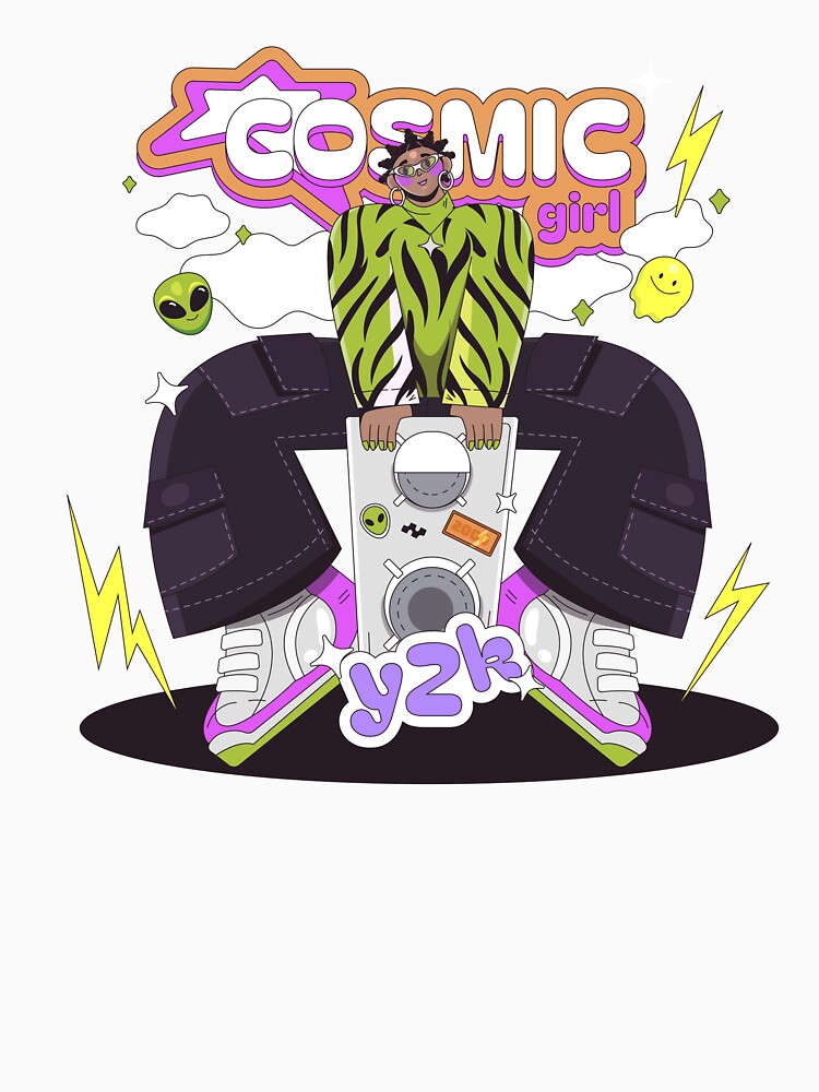 Cosmic Girl Y2K Retro Boombox Alien Fashion Illustration Urban Art by DERA RAY