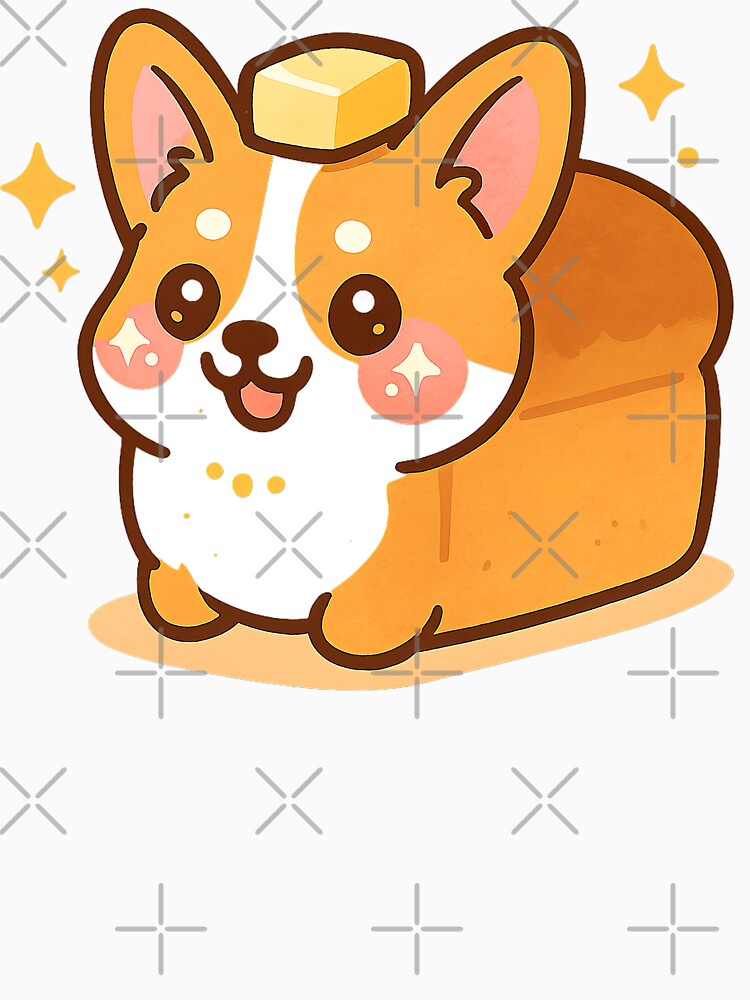 Cute Kawaii Corgi, Bread Loaf Corgi, Kawaii Corgi by graphic-genie