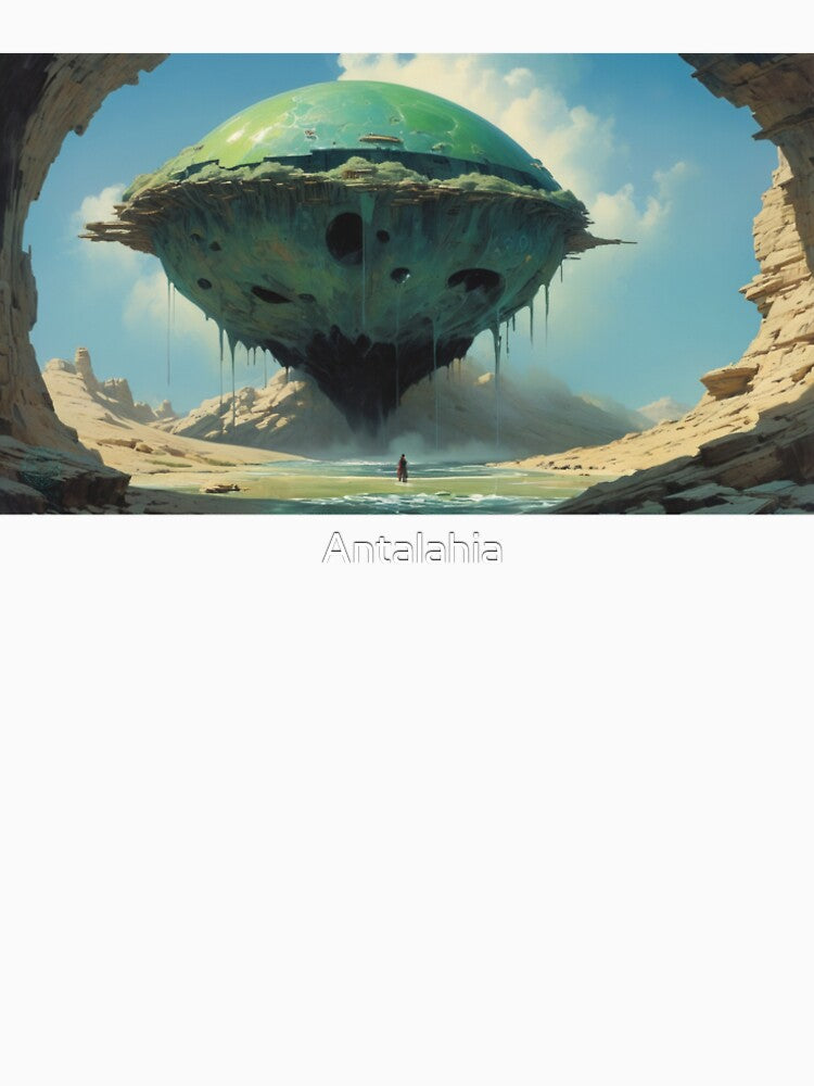 Massive Alien Ship in Surreal Desert Landscape - Futuristic Sci-Fi Art by Antalahia