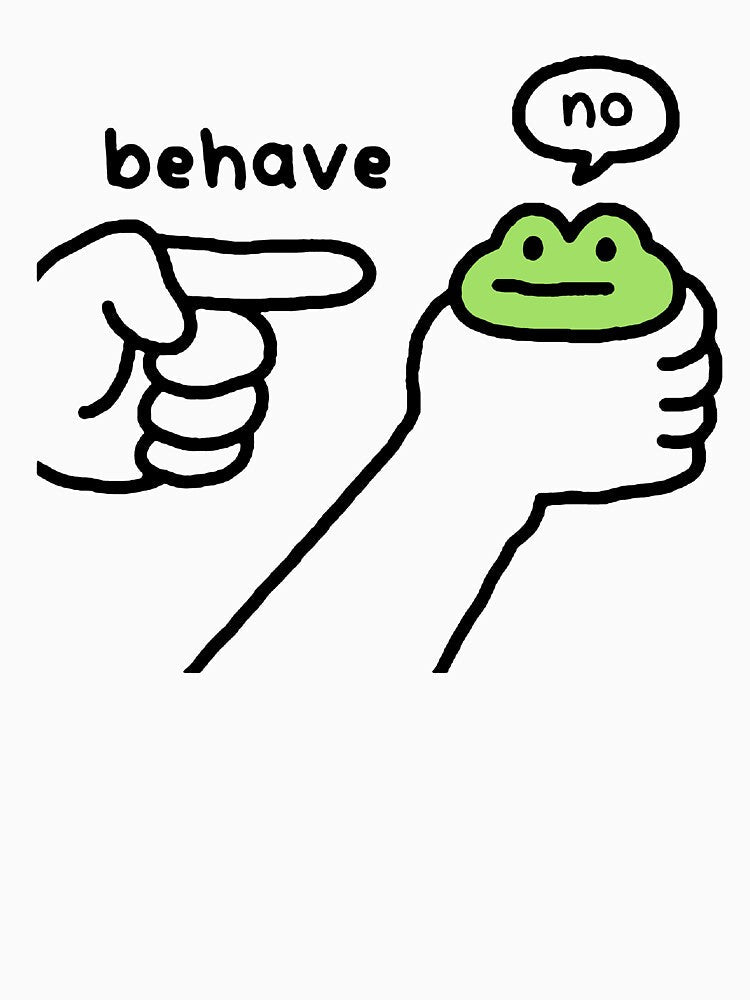Behave, no… Funny Cute Frog by Buntrockstore