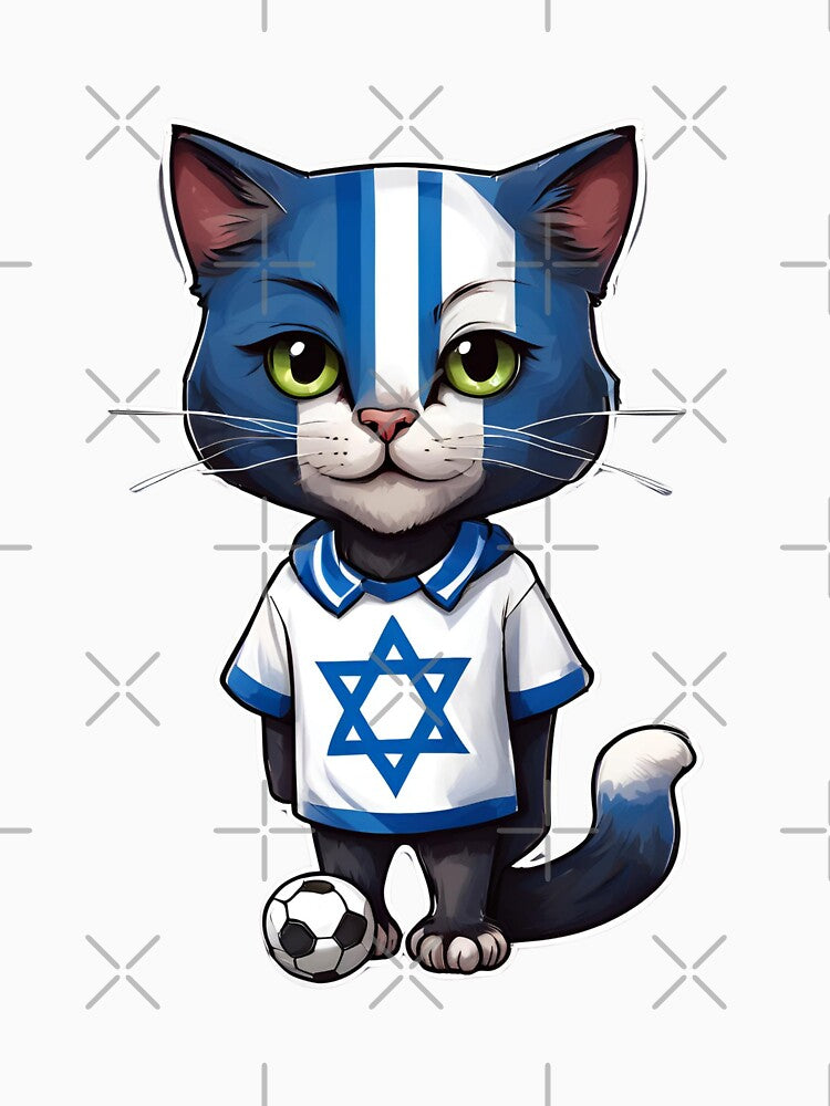 ISRAEL Sports Team: a Cat wearing colours of Israeli Flag D21 by PerfectDay2Play