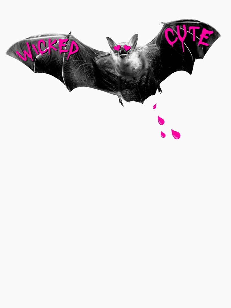 Wicked Cute Bat hot pink hearts graffiti goth by FeralFix