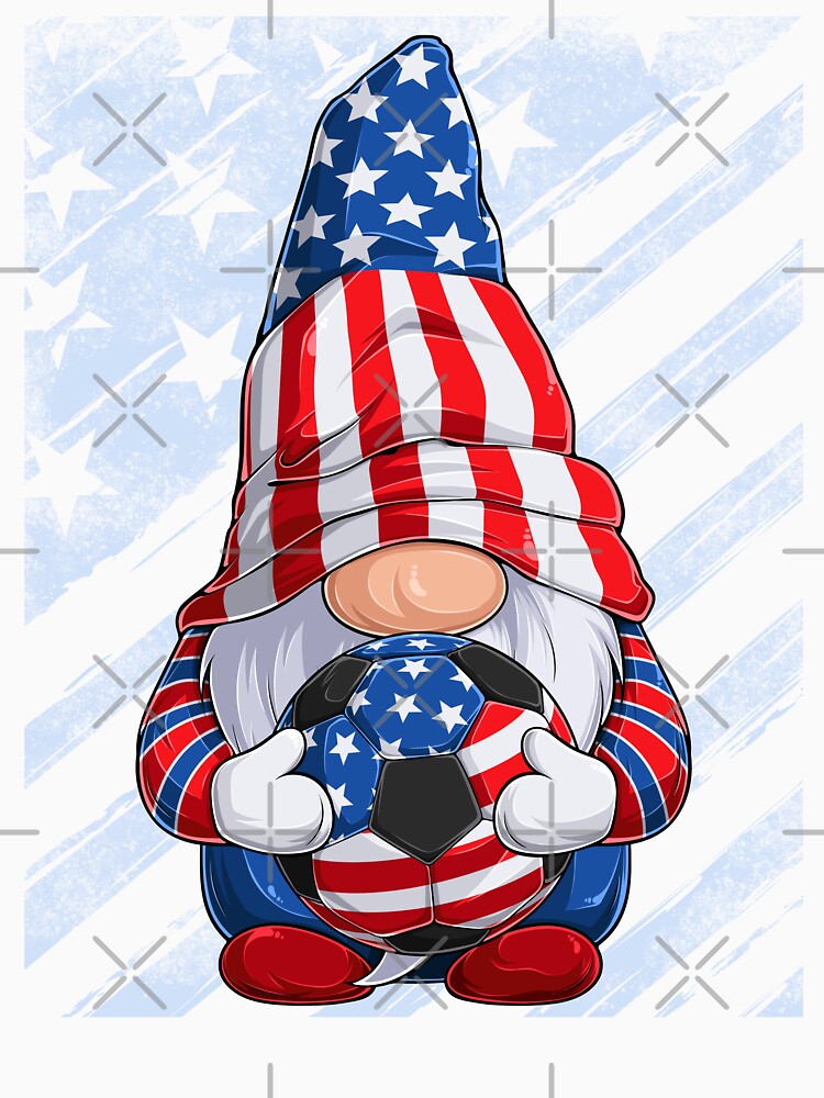 Patriotic Soccer Gnome 4th of July US Flag for Boys and Kids by grinta2021