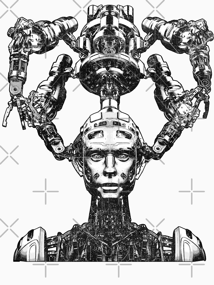 Android Construction Unit II Dark Cyberpunk Robot Art by Ghoul Enterprises