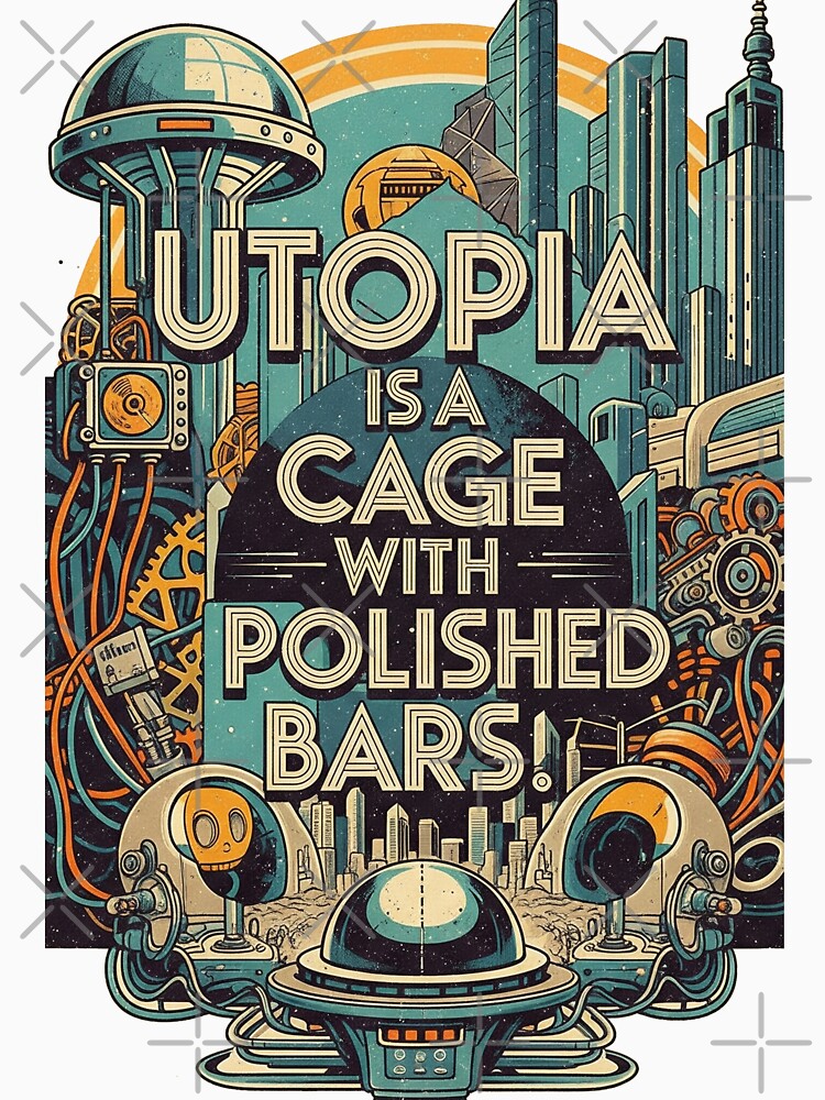 Название: "Utopia is a Cage with Polished Bars" World Without Flaws Dystopian Quote by Elizarfa