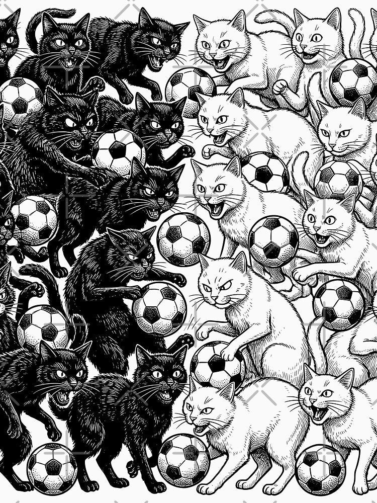 Soccer Player Cats Match Funny Football Cat Pattern by GrandeDuc