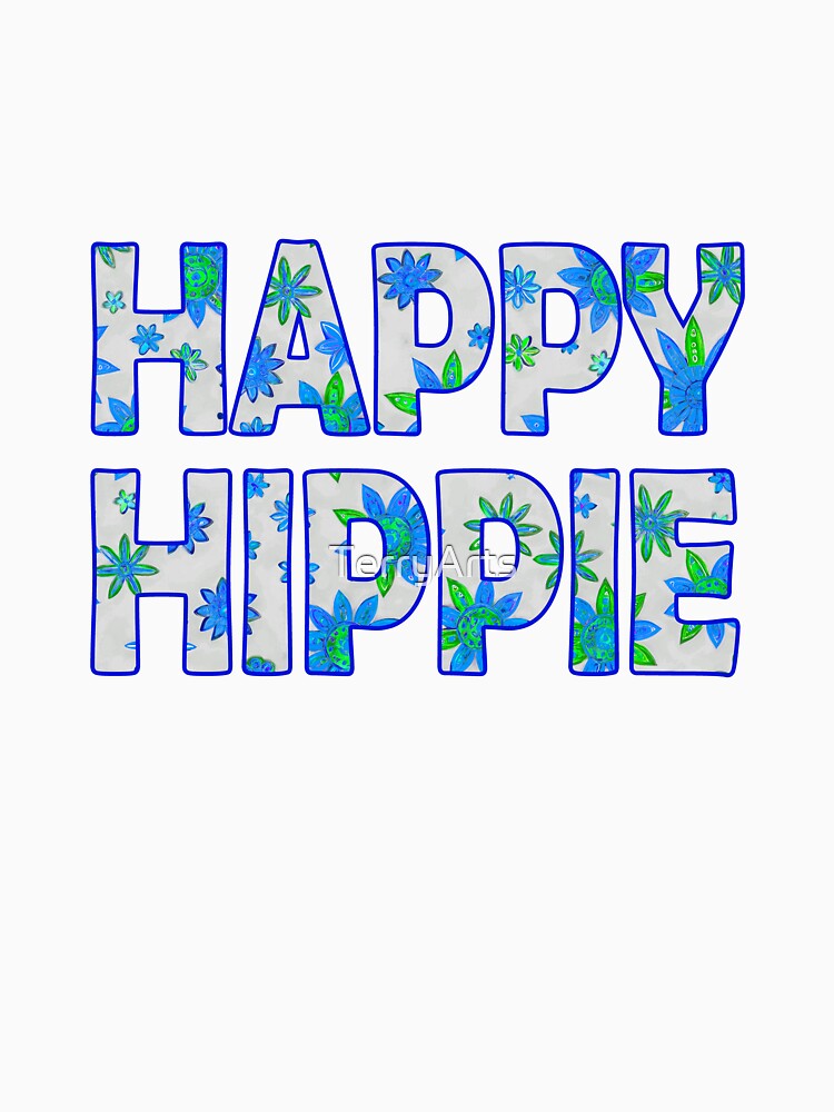 Flower Power Happy Hippie Words Free Spirit Hippie Vibes 4 of 4 by Beachy