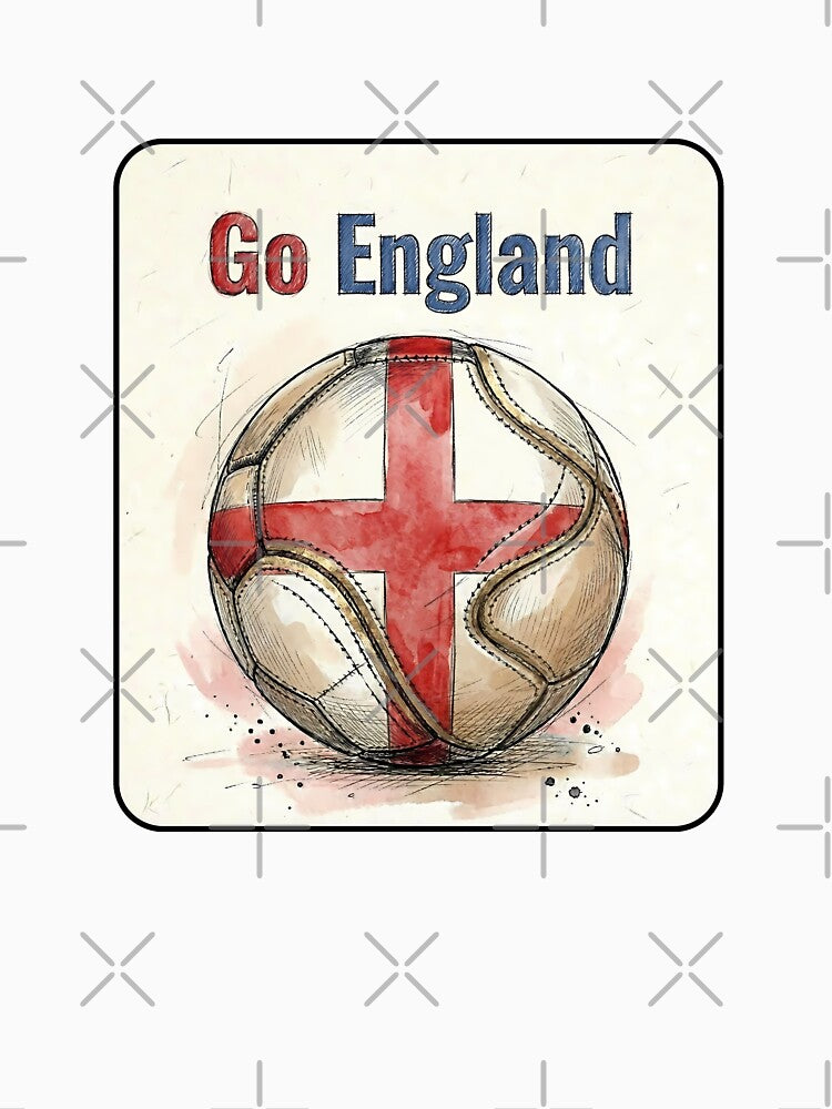 Go England Soccer Ball Flag  | English Football Fan Graphic Tee by PryntedLabs