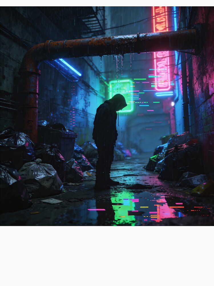 Rain-Slicked Streets – Cyberpunk Alleyway by Gabmx