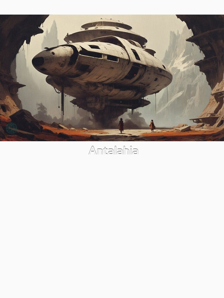 Abandoned Sci-Fi Spaceship in Alien Landscape | Futuristic Adventure Art by Antalahia