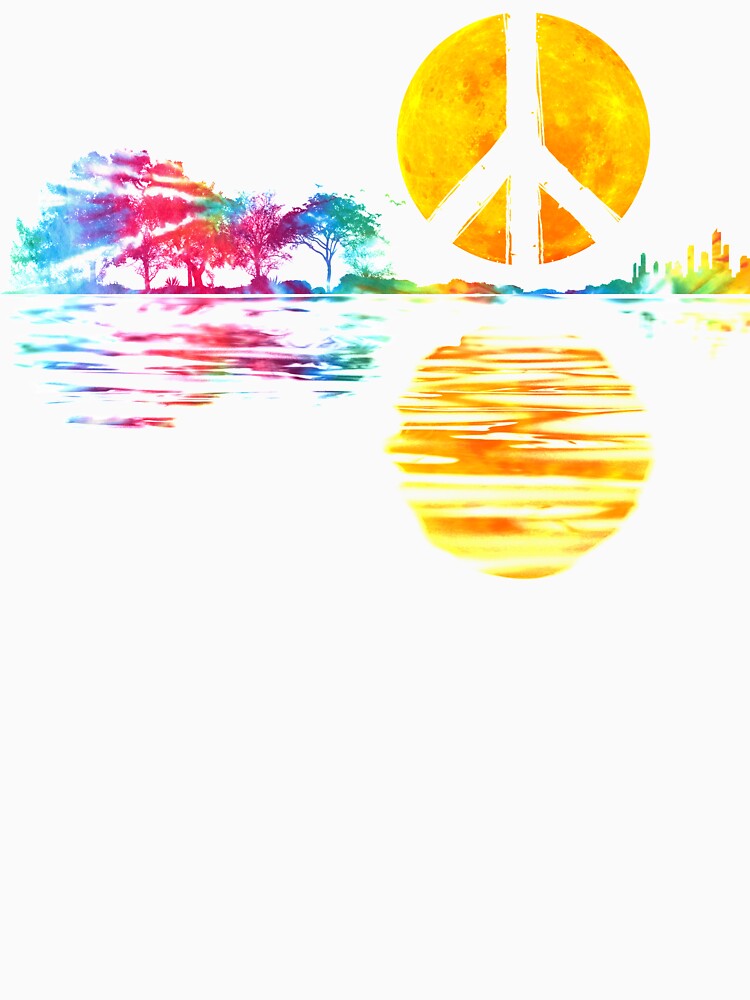 Hippie Guitar Moon I Guitarist Musician Peace Sign by Amazing Designs