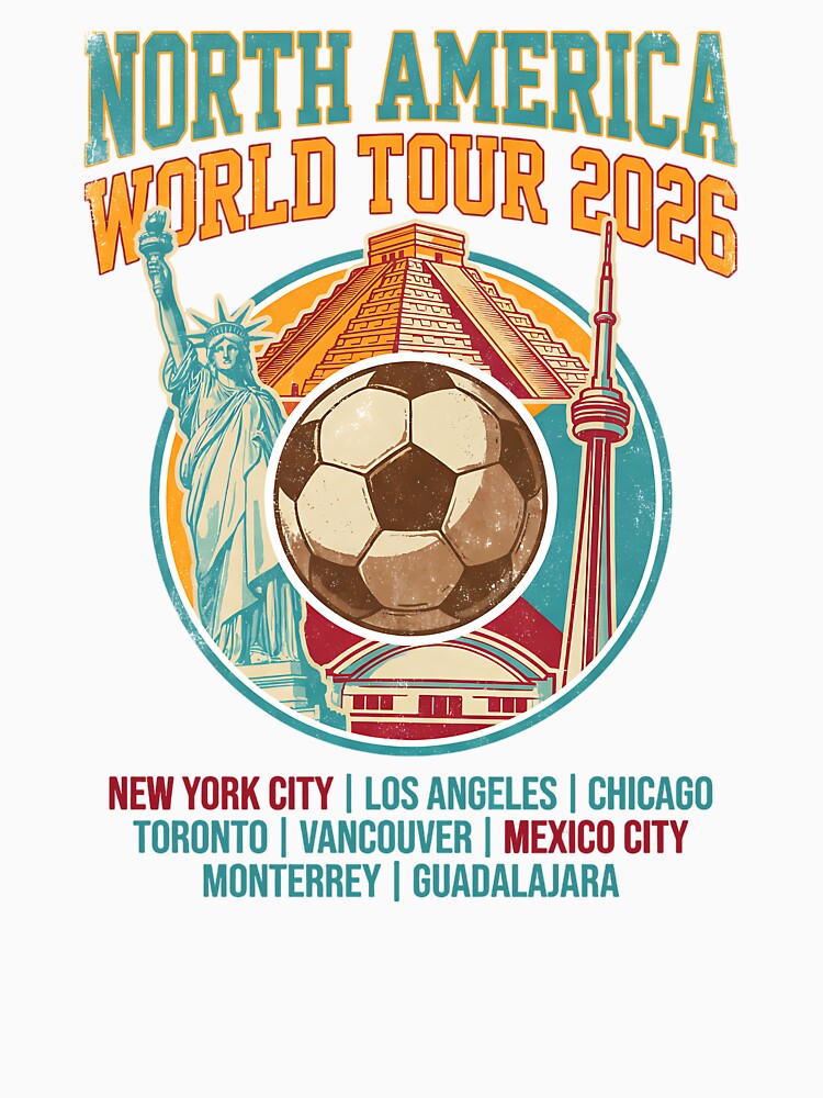 2026 World Tour Soccer T-Shirt - North America Stadium Series - Vintage Streetwear Tee USA Canada Mexico by Lukzol