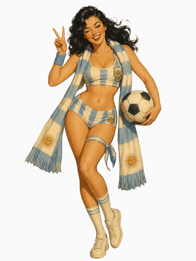 Vintage Football Fan Pinup – Retro Soccer Spirit Girl by Cosplayvintage