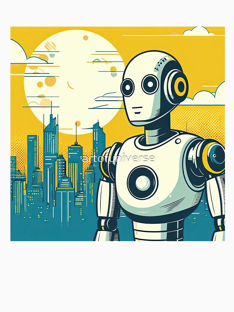 Futuristic Robot Pop Art Style by artofuniverse