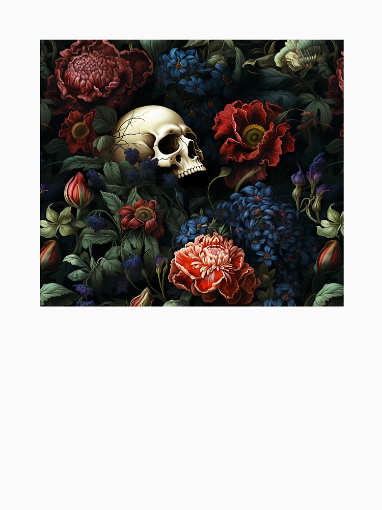 Skull And Flowers • Romantic Goth Skull Garden by Rike Mayer
