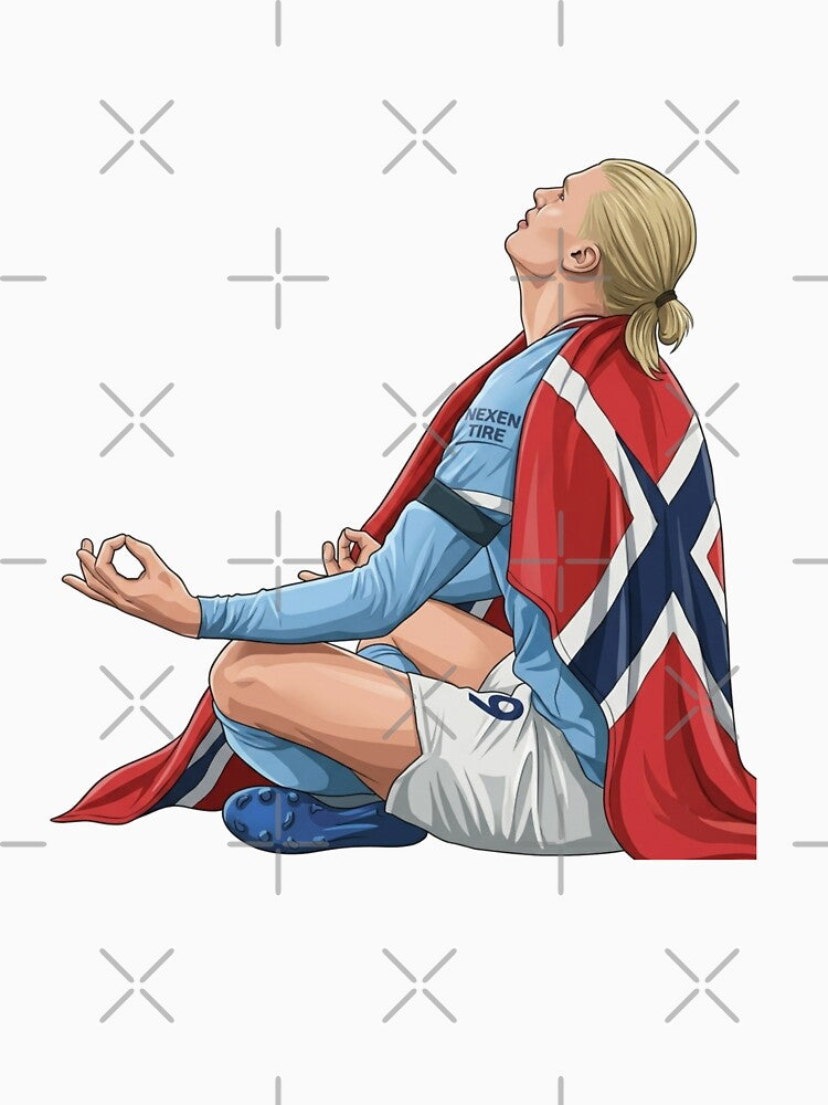 Erling Haaland Goal Machine – Norway Football Superstar Illustration by Mialunaa