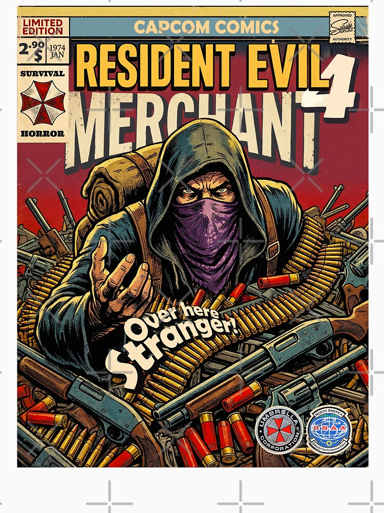 Resident Evil 4 Merchaant Comic Retro Gaming Art by Back2Collage