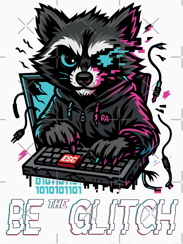 Be the Glitch – Digital Rebel Raccoon Hacker by Rebel Animal