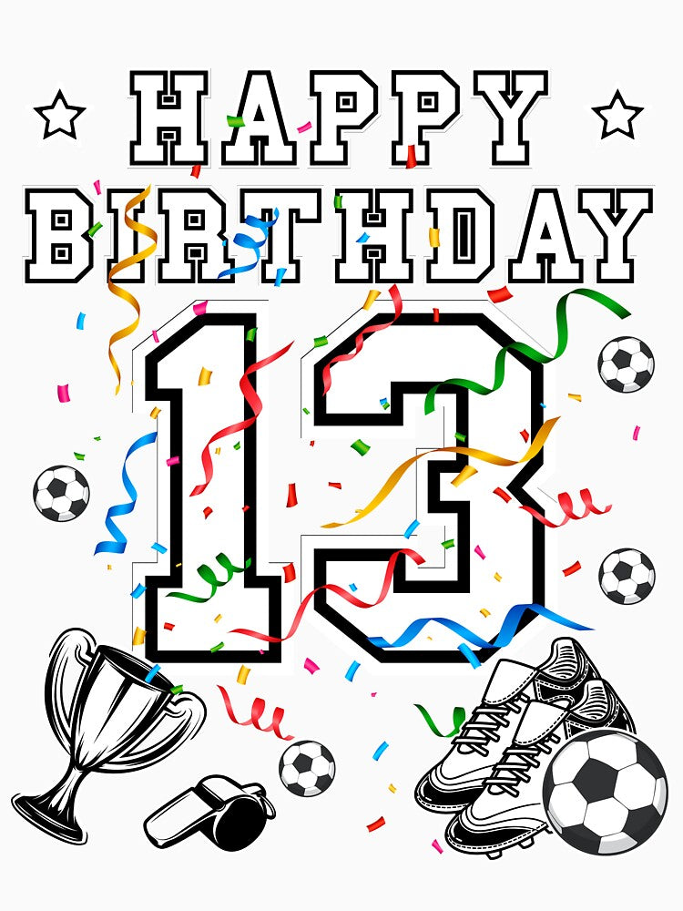 Soccer Birthday 13 Years Soccer jersey Soccer ball by Shirt-Designs
