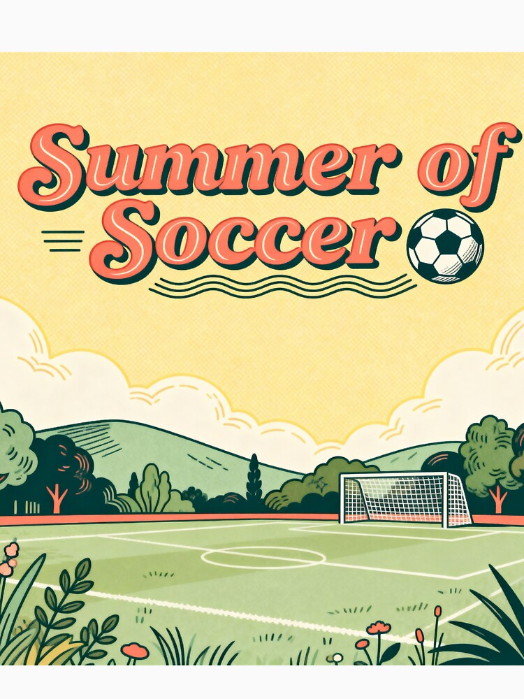Retro Summer of Soccer 2026 - Vintage 70s Aesthetic Football Pitch Art by HappySproutArt